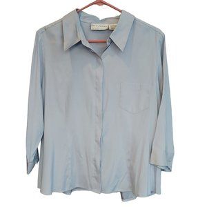 Silk Lore by Beth Terrell MEn's Light Blue Silk Dress Shirt 1X